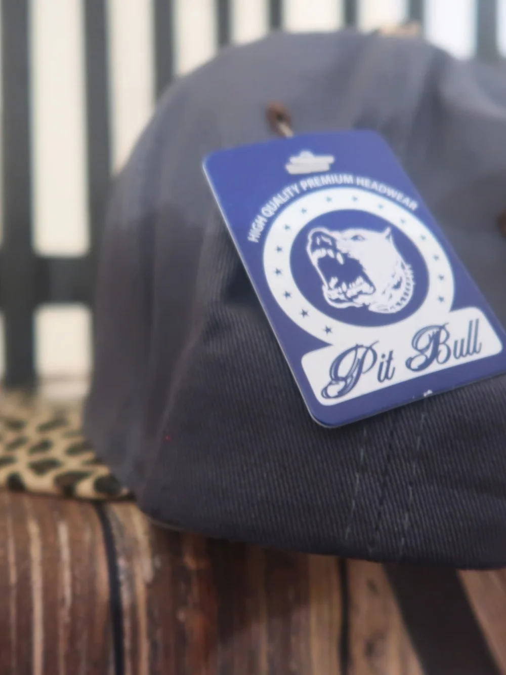 One Size Black Snapback Cap with Leopard Brim